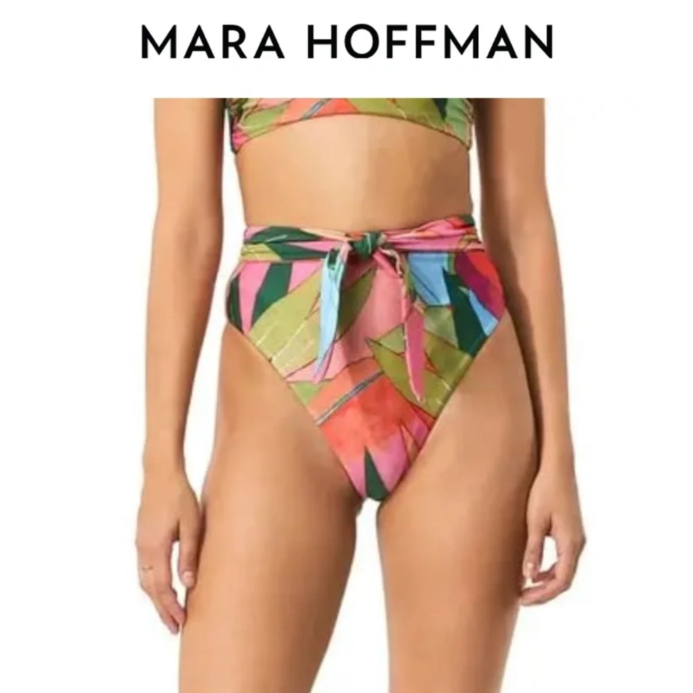 Mara Hoffman Goldie High-Waist Floral Bikini Bottom